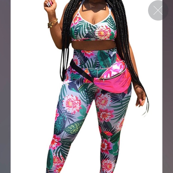 Pants - SALE 🔥🎉 Tropical Crop/Pants Set